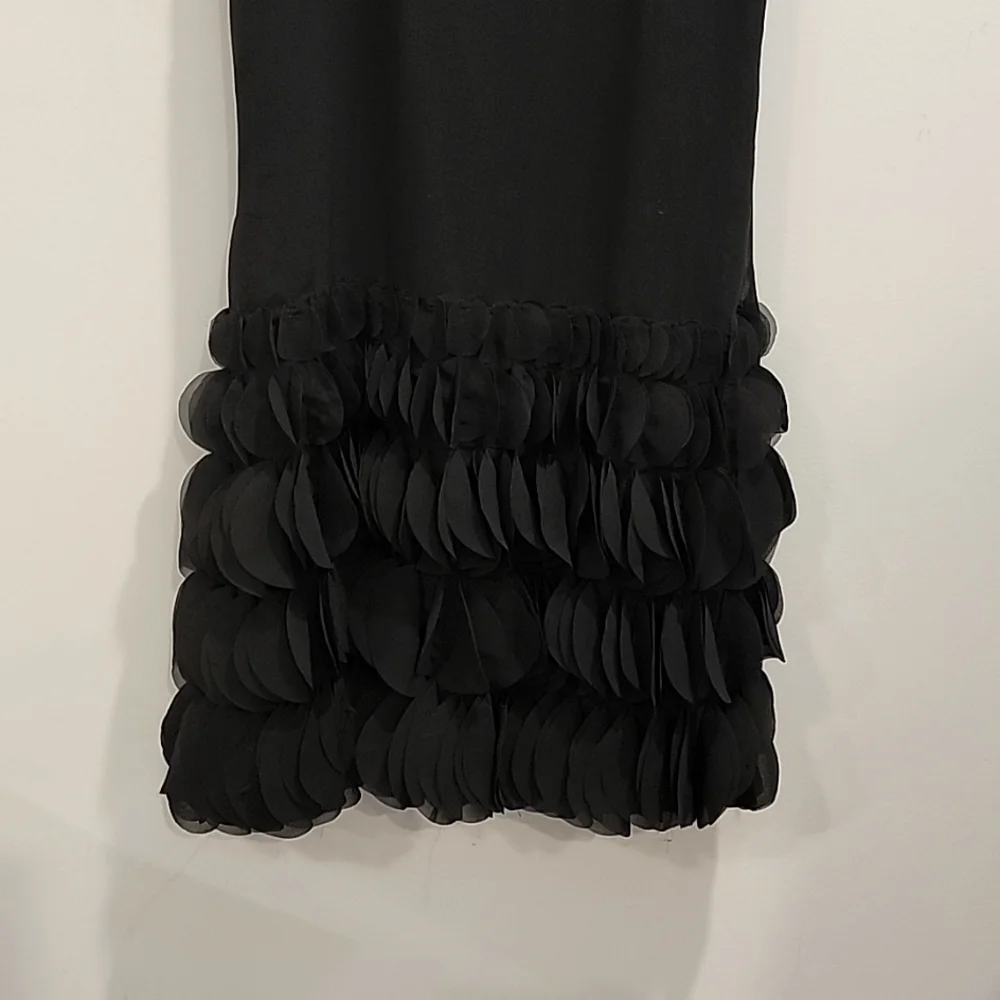 LIQUID Black Sleeveless Rolling Ruffle Dress - Picture 2 of 6